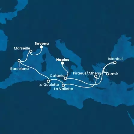 Italia, Turchia, Grecia, Malta, Spagna, Francia