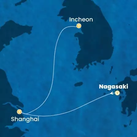 COSTA SERENA - Itinerario di 4 notti partendo da NAGASAKI il 07/06/2026 - Giappone, Cina, Sud Korea