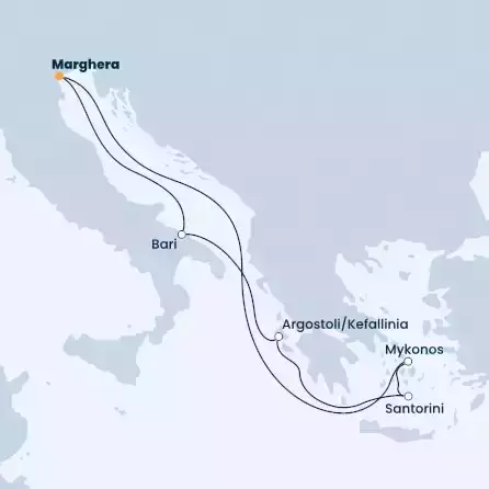 COSTA DELIZIOSA - Itinerario di 6 notti partendo da Venezia (Marghera) il 24/09/2022 - Grecia, Italia
