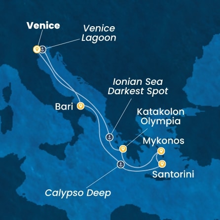 COSTA DELIZIOSA - Itinerario di 6 notti partendo da MARGHERA il 06/06/2026 - Italia, Grecia