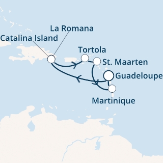 COSTA FAVOLOSA - Itinerario di 6 notti partendo da GUADALUPA il 22/02/2020 - Antille, Repubblica Dominicana, Isole Vergini