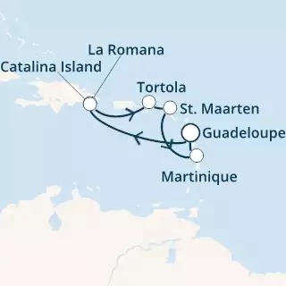 COSTA FAVOLOSA - Itinerario di 6 notti partendo da GUADALUPA il 22/02/2020 - Antille, Repubblica Dominicana, Isole Vergini