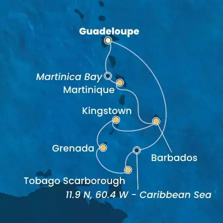 COSTA FORTUNA - Itinerario di 6 notti partendo da GUADALUPA il 28/02/2025 - Antille, Trinidad e Tobago