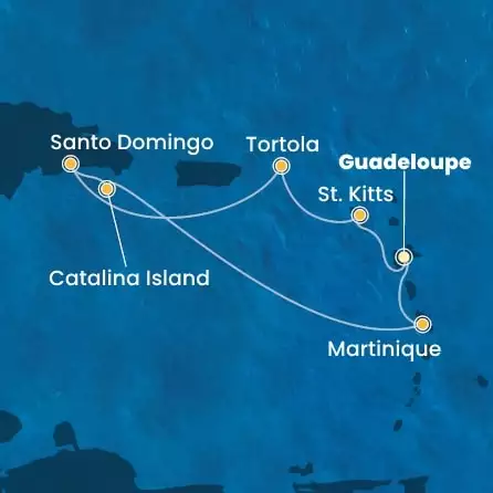 COSTA FASCINOSA - Itinerario di 6 notti partendo da GUADALUPA il 27/02/2026 - Antille, Isole Vergini, Repubblica Dominicana