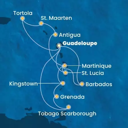 COSTA FASCINOSA - Itinerario di 13 notti partendo da GUADALUPA il 19/12/2025 - Antille, Trinidad e Tobago, Isole Vergini