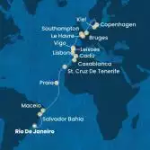Brasile, Isole Canarie, Marocco, Spagna, Portogallo, Francia, Gran Bretagna, Belgio, Germania, Danimarca