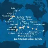 Cile, Polinesia, Tonga, Fiji, Australia, Giappone, Sud Korea, Taiwan, Cina