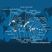 Cile, Polinesia, Tonga, Fiji, Australia, Giappone, Sud Korea, Taiwan, Cina, Vietnam, Singapore, Malesia, Sri Lanka, Sud Africa