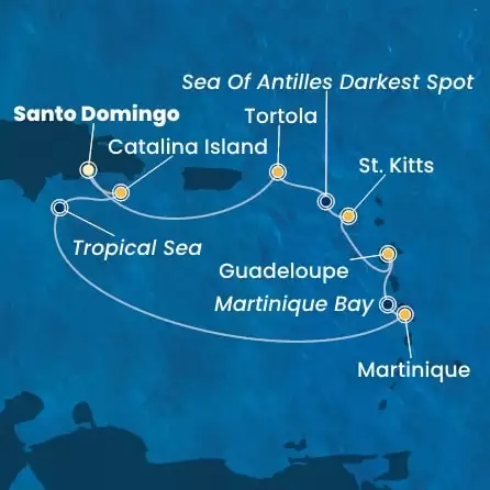 COSTA FASCINOSA - Itinerario di 6 notti partendo da SANTO DOMINGO il 05/01/2026 - Repubblica Dominicana, Antille, Isole Vergini