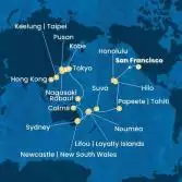 Stati Uniti, Hawai, Polinesia, Fiji, Nuova Caledonia, Australia, Giappone, Sud Korea, Taiwan, Cina