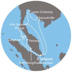 Singapore, Thailandia, Cambogia, Malesia