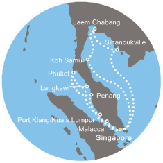 Singapore, Thailandia, Cambogia, Malesia