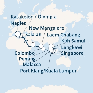 Singapore, Thailandia, Malesia, Sri Lanka, India, Oman, Grecia, Italia
