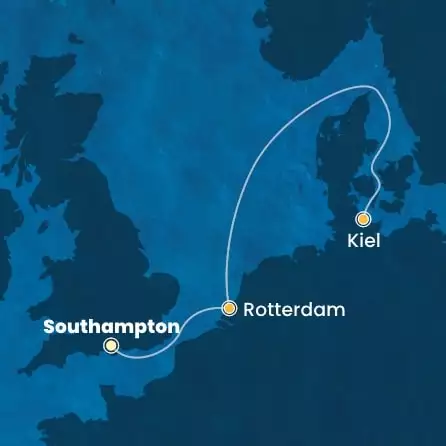 COSTA DIADEMA - Itinerario di 3 notti partendo da SOUTHAMPTON il 12/05/2025 - Gran Bretagna, Olanda, Germania