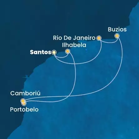 COSTA PACIFICA - Itinerario di 6 notti partendo da SANTOS il 09/02/2025 - Brasile