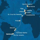 Brasile, Isole Canarie, Marocco, Spagna, Portogallo, Francia, Gran Bretagna