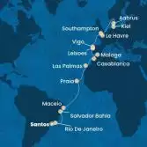 Brasile, Isole Canarie, Marocco, Spagna, Portogallo, Francia, Gran Bretagna, Danimarca, Germania