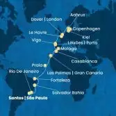 Brasile, Isole Canarie, Marocco, Spagna, Portogallo, Francia, Gran Bretagna, Danimarca, Germania