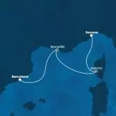 Italia, Corsica (Francia), Francia, Spagna