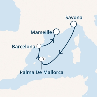 Italia, Isole Baleari, Spagna, Francia