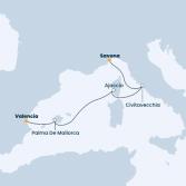 Italia, Corsica (Francia), Isole Baleari, Spagna