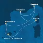 Italia, Spagna, Isole Baleari, Corsica (Francia), Francia