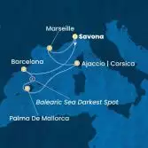 Italia, Spagna, Isole Baleari, Corsica (Francia), Francia