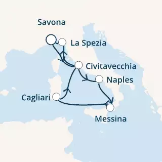 COSTA SMERALDA - Itinerario di 6 notti partendo da SAVONA il 19/12/2020 - Italia