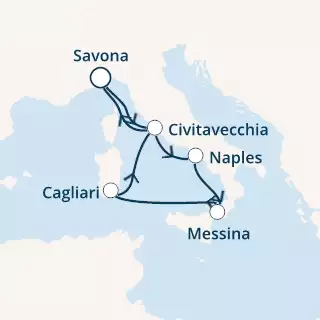 COSTA SMERALDA - Itinerario di 6 notti partendo da SAVONA il 20/02/2021 - Italia