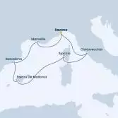 Italia, Corsica (Francia), Isole Baleari, Spagna, Francia