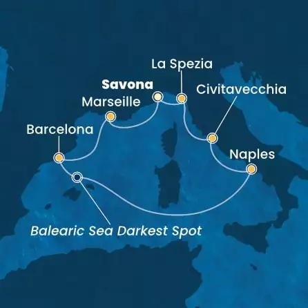 COSTA TOSCANA - Itinerario di 6 notti partendo da SAVONA il 28/11/2025 - Italia, Francia, Spagna