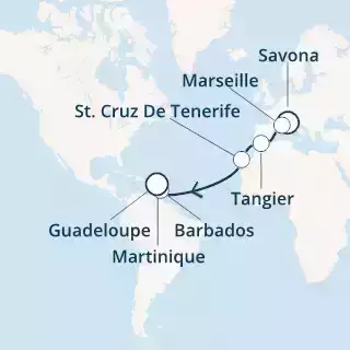 Italia, Francia, Marocco, Isole Canarie, Antille