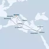 Italia, Cipro, Egitto, Malta, Spagna, Francia