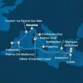 Italia, Francia, Spagna, Isole Baleari, Grecia