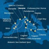 Italia, Corsica (Francia), Isole Baleari, Spagna, Francia