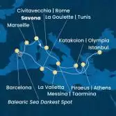 Italia, Grecia, Turchia, Malta, Tunisia, Spagna, Francia