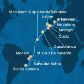 Italia, Spagna, Portogallo, Marocco, Isole Canarie, Capo Verde, Brasile