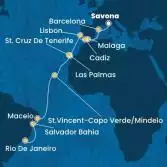 Italia, Spagna, Portogallo, Isole Canarie, Capo Verde, Brasile