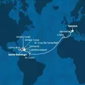 Italia, Francia, Spagna, Isole Canarie, Antille, Giamaica, Isole Turks, Repubblica Dominicana