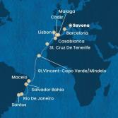 Italia, Spagna, Portogallo, Marocco, Isole Canarie, Capo Verde, Brasile