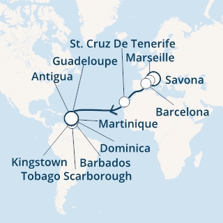 Italia, Francia, Spagna, Isole Canarie, Antille, Trinidad e Tobago, Dominica