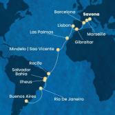 Italia, Francia, Spagna, Gibilterra, Portogallo, Isole Canarie, Capo Verde, Brasile, Argentina