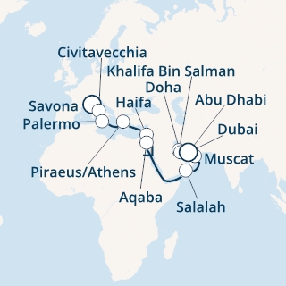 Italia, Grecia, Giordania, Oman, Emirati Arabi Uniti