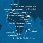 Italia, Francia, Spagna, Isole Canarie, Namibia, Sud Africa, Mauritius, Oman, Emirati Arabi Uniti