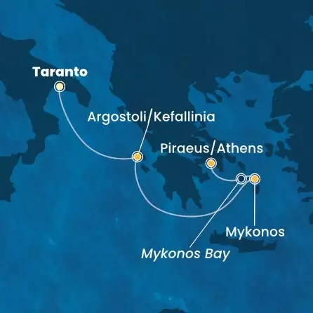 COSTA FASCINOSA - Itinerario di 2 notti partendo da TARANTO il 08/06/2025 - Grecia