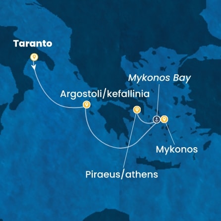 COSTA FASCINOSA - Itinerario di 2 notti partendo da TARANTO il 07/06/2026 - Grecia