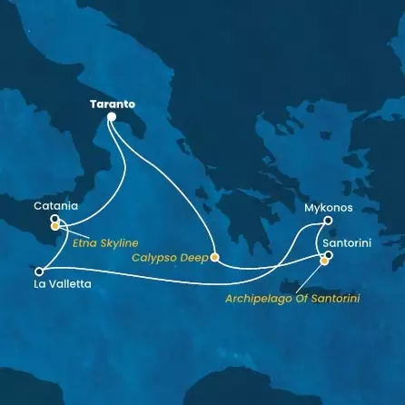 COSTA FASCINOSA - Itinerario di 6 notti partendo da TARANTO il 04/08/2024 - Grecia, Malta, Italia