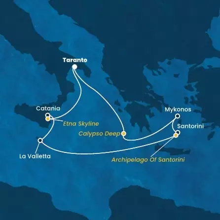 COSTA FASCINOSA - Itinerario di 6 notti partendo da TARANTO il 11/08/2024 - Grecia, Malta, Italia