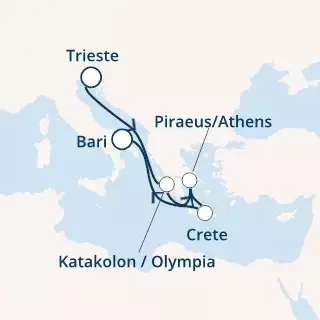 COSTA DELIZIOSA - Itinerario di 5 notti partendo da TRIESTE il 10/10/2020 - Italia, Grecia
