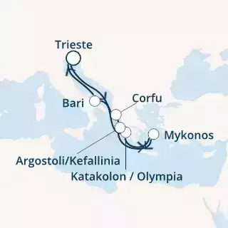 COSTA DELIZIOSA - Itinerario di 6 notti partendo da TRIESTE il 24/07/2021 - Italia, Grecia